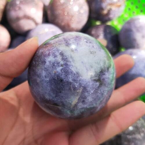 Quartz sphere Natural Purple Mica quartz Ball Muscovite stone Orb Healing 4-6cm 1pcs
