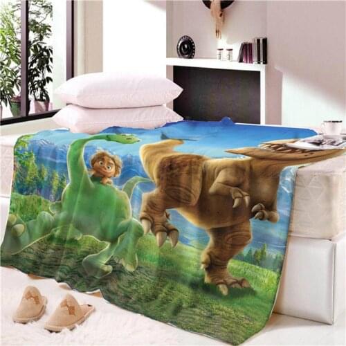 2019 Hot Sale Nap blanket Super Soft Cartoon dinosaur Velvet Plush Throw Blanket Art Blanket for Children Throw Travel CB70