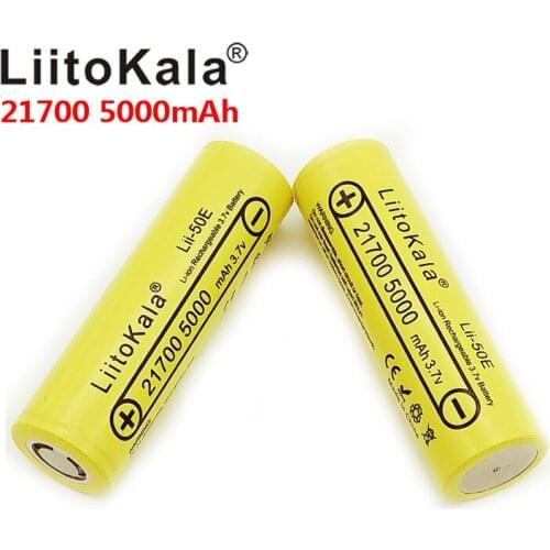 LiitoKala 21700 4800 5000mA Li-ion Battery 3.7V Discharger 35A Power battery High discharge battery E-tools battery