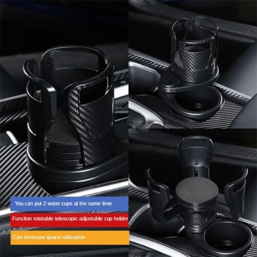 Multifunctional car cup holder Adjustable Spin one divided two car cup holder fixed Drinking Bottle Sunglasses Phone Organizer