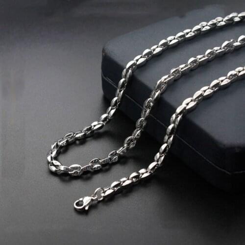 Fashion simple new titanium steel coffee beans necklace stainless steel necklace women models hot sale