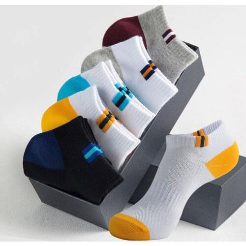 10 Pcs=5Pairs Classic Men Socks Summer Breathable Sports Cotton Short Socks Autumn Winter Male Deodorant Socks EU 39-43 Meias