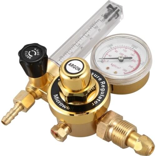 Durable AR Argon CO2 Gauge Pressure Regulator Mig Tig Flow Meter Control Valve Single Step Pressure Reducer Welding Gas Single T