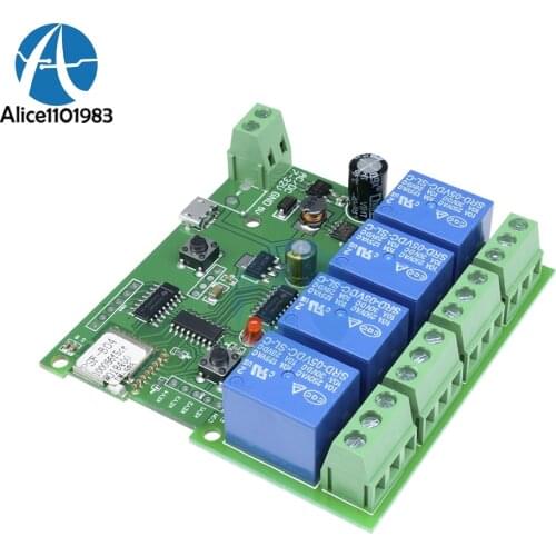 DC 5V 4 Channel 4CH 10A Relay WiFi Wireless Delay Relay Switch APP Remote Control for Smart Home for Android for IOS 4Way Module
