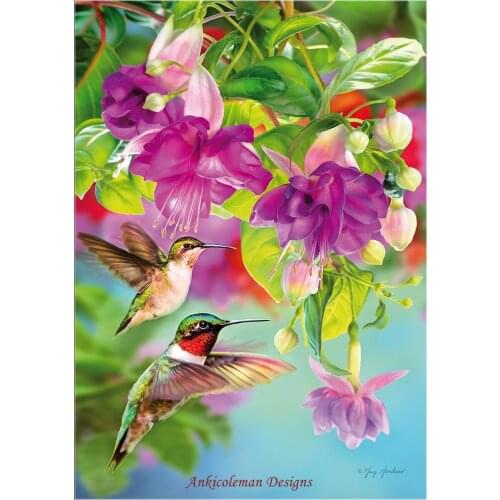 Needlework for embroidery DIY DMC High Quality - Counted Cross Stitch Kits 14 ct Oil painting - Hummingbirds 4