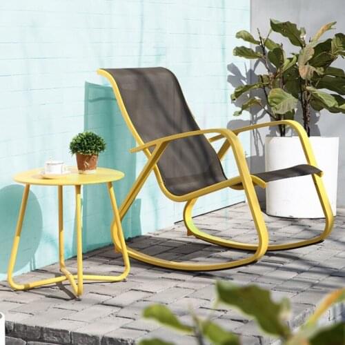 Nordic Style Balcony Garden Rocking Chair Waterproof Sunscreen Leisure Lazy Recliner Light Luxury Simple Outdoor Rocking Chair