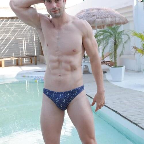 SD645 sexy moon printed swim trunk swimsuits beach shorts swim briefs men swimwear sunga board surfing swimming trunk bikinis