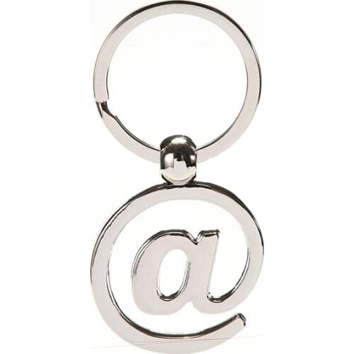 Silver Keychain Keyfob Gift For Boys Car Keyring AT Sign Internet Character Key Chain