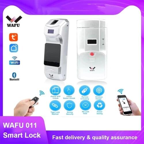 WAFU 011A Smart Lock Tuya Locks Wifi Bluetooth Lock Fingerprint Lock Phone Control Remote Control Finger Touch Invisible Lock