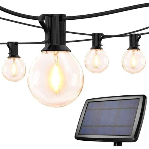 Solar String Light LED, Yohencin 7.6M/25FT G40 Indoor/Outdoor Waterproof Fairy Lighting Warm White 4 Mode Garden Festoon