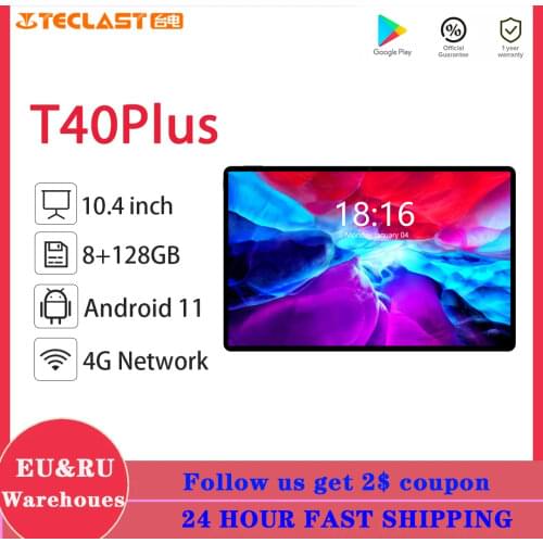 Teclast T40 PLUS 10.4'' Android 11 Tablets 8GB RAM 128GB ROM 2000x1200 4G Network Tablet