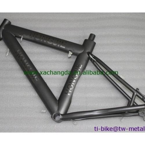 Titanium shaped road bike frame with oval tubes, custom titanium bicycle frames with a tapered head tube, Ti frame with inner