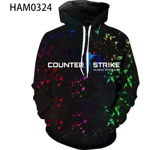 2021 spring and summer new CS go 3D printing Youth Popular Hoodie Boys and girls casual cartoon cartoon cool Sweatshirt
