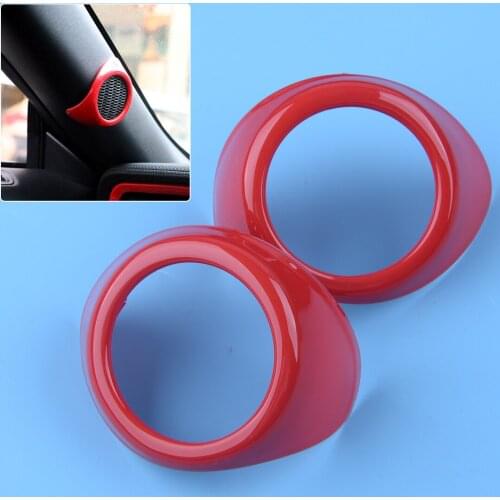 Decoration 2pcs Inner A Pillar Door Audio Stereo Speaker Cover Trims Sticker Frame Fit For Ford Mustang 2015-2018