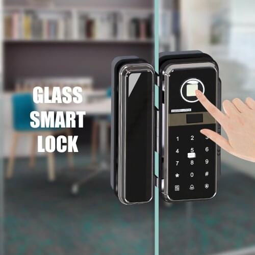 Smart Glass Fingerprint Lock New Style with IC Card Intelligent Lock Office 300 Groups Password Sliding Door Lock