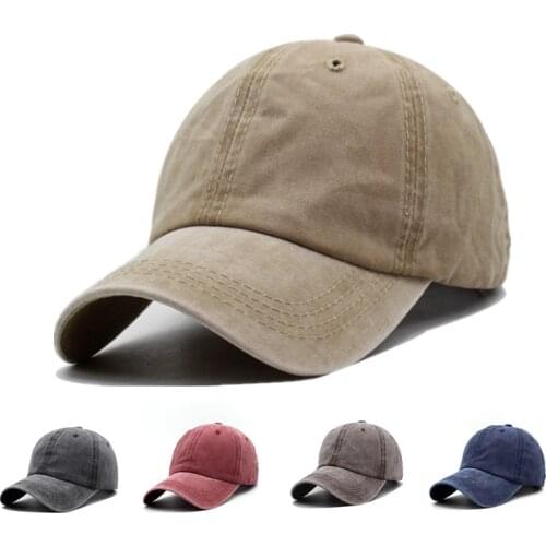 Vintage Dad Baseball Cap Mens Water Washed Denim Make Old Adjustable Closure Blue Woman Unisex Hat