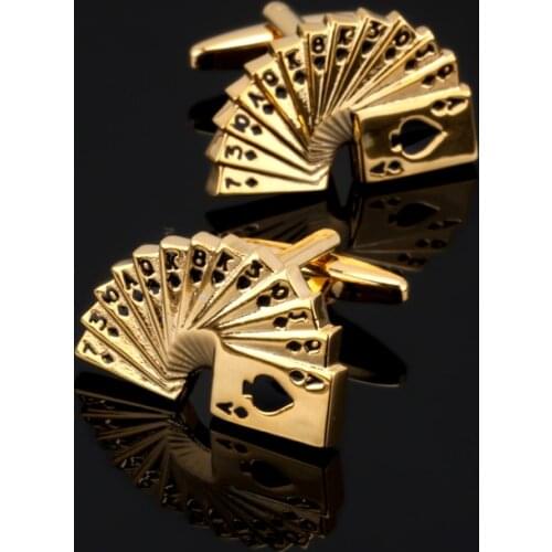 XK420 Upscale French cufflinks, gold cards cufflinks, other Las Vegas Casino Poker Cufflinks dad gift