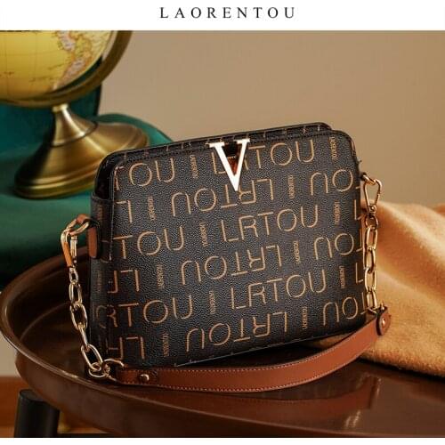 LAORENTOU Women Retro Crossbody Bags Lady PVC Leather Shoulder Bag Casual Flap Bag Woman Stylish Messenger Bag Mothers Day Gift