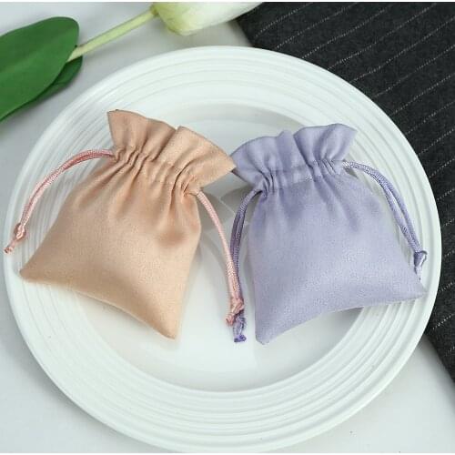 20pcs Velvet Jewelry Bags Christmas Wedding Candy Bags Party Decoration Drawable Pouches Gift Bag Custom Logo Present Organizer