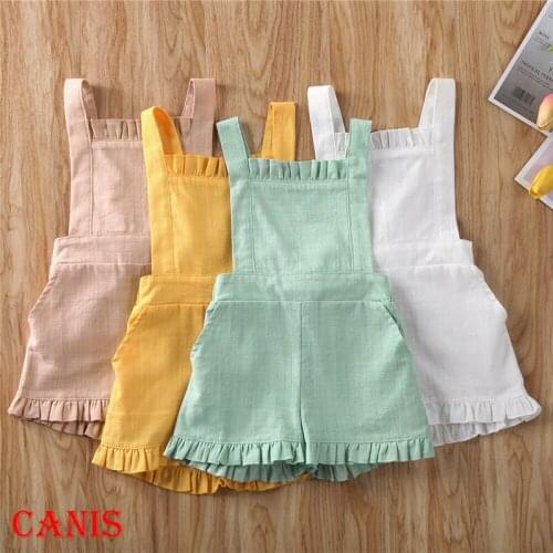 2020 Summer Baby Clothes Romper Boy Girls Solid Color Sleeveless Playsuit Jumpsuit Clothes Outfits for 0-4Y Newborn Infant Baby