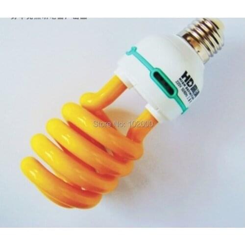 220v E27 Energy Saving Lamp 13w Yellow Tube Repellent Environmental Health Tricolor Energy-saving Bulb Video Light Infrared