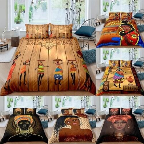 3D African Woman 2/3Pcs Duvet Cover Bedding Set bedroom Comforter Set Quilt Cover With Pillowcase Bedding Set King Size