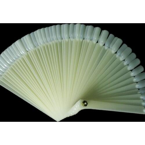 50tips Nail Art Display Transparent/Natrual Fan Board Practice Manicure Tools Nail False Tips for UV Polish Decorations Hot sale