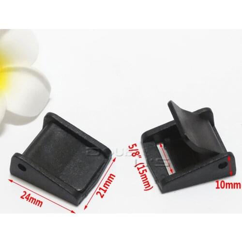 50pcs/lot 5/8" Cam Buckles Plastic Black Toggle Clip Backpack Straps Webbing 15mm