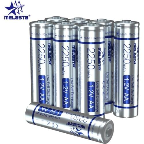 Melasta 8pcs AA NIMH Rechargeable LSD battery 1.2V real 2250mAh Low Self Discharge for Toys Clock Flashlight Wireless mouse
