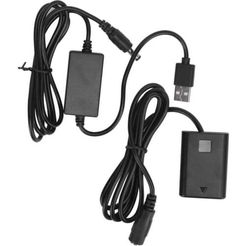 NP-FW50 Dummy Battery DC Coupler Power Adapter with USB Drive Cable for Sony A7 A7R A7S A7M A7II A7S2 A7M2 A7R2 A6500 A6400