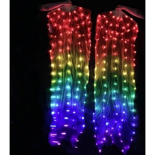 Adult Belly Dance Accessories Colorful Light up LED Fans Shiny Women Bellydance LED white light Belly Dance Fans Accessories