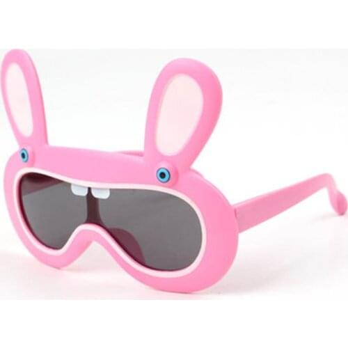 Cartoon Rabbit Childrens Silicone Glasses Anti-UV Polarized Sunglasses Cute Kid Toy Eyeglasses for Boys and Girls Holiday Props