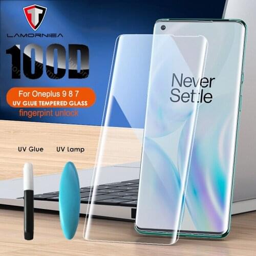 For Oneplus 9 Pro Screen Protector For Oneplus 9 8 7T Pro Full Liquid Glued UV Tempered Glass For OnePlus 9 Pro Screen Protector