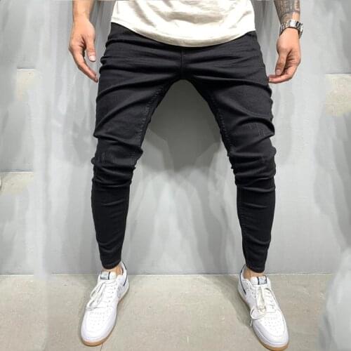 Jeans for men 2020 autumn winter jeans men fashion slim cargo pants Hip hop streetwear skinny jeans men ripped jeans black jeans