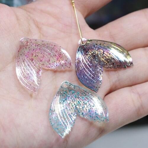 10pcs/lot new creative charms resin fish tail geometric connectors for diy fashion earrings hanging pendant jewelry accessories