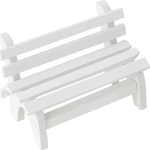 Cute Mini Chair Ornament Miniatures White Model Garden Props Micro Landscape Props Wooden Ornaments Accessories Home Decoration