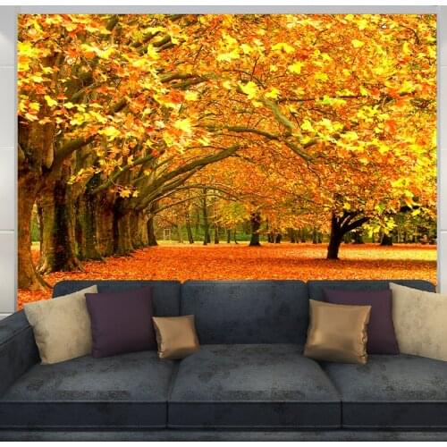 Fashion Custom Wall Mural 3D Falling Autumn Leaves Pastoral Wallpaper Bedroom Living Room TV Background Nature Canvas Fabric