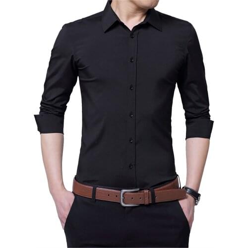 Man Shirts Thin Male Social Shirt Fashion Long Sleeved Shirt Slim Fit Man Business Dress Shirt Brand Clothing Big Size 5XL