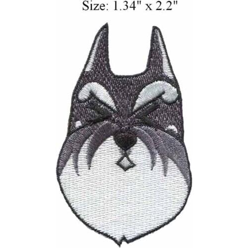 Schnauzer dog 2.2"high embroidery patch for sons of anarchy patch/tennis accessories/ favorite cartoon character