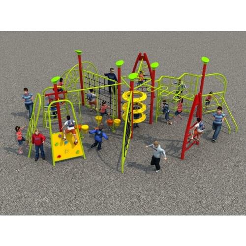 Customized Outdoor physical play Series children steel strip rope net Outward Training equipment YLW-FX171018