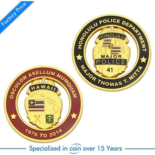 Custom Cheap Gold Military Coin high quality custom cut hollow metal coins
