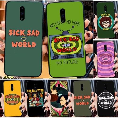 Riccu Sick Sad World Phone Case For Redmi 6 4X 7 7A 8 GO K20 Note 4 4X 5 5A 6 6 Pro 7 8 8pro Black TPU Soft