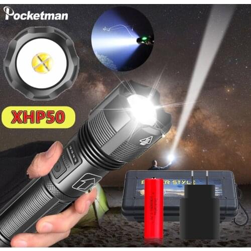 300000 lm XHP50 Most Powerful LED Flashlight Torch USB XHP50.2 Rechargeable Tactical Flashlights 18650 or 26650 Hand Lamp
