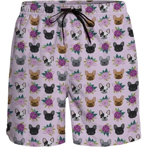 Casual Shorts Cartoon Bulldogs Short Pants Breathable Quick Dry Beach Pants Running Sports Shorts Holiday Men Board Shorts