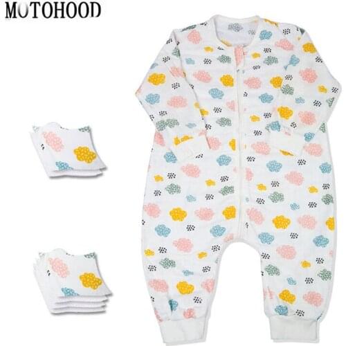 MOTOHOOD Cartoon Linen Baby Sleeping Bag Newborns Infant Sleepwear Cotton Linen Baby Swaddles Wrap Blankets Sleep Sack