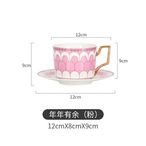 Top Grade Nordic Bone China Ceramic Coffee Cup and saucer Set Porcelain Mug Letter Gold L AND V Mark Design Gilded Coffee Sets