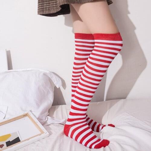Female Long Stockings Womens Halloween Striped Pantyhose Girl Christmas Party Fashion Sexy Tights Medias 2022