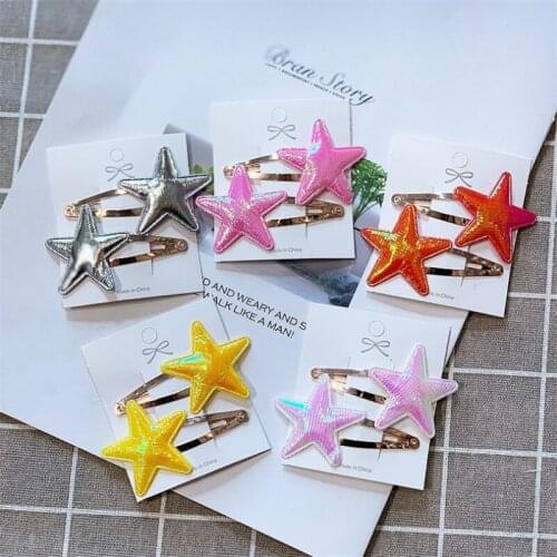 10set/lot Hot Sale Metal Children Stars Hairpins Pentagram Star Princess Headwear Hair Clip For Girls Gift Hair Accessories