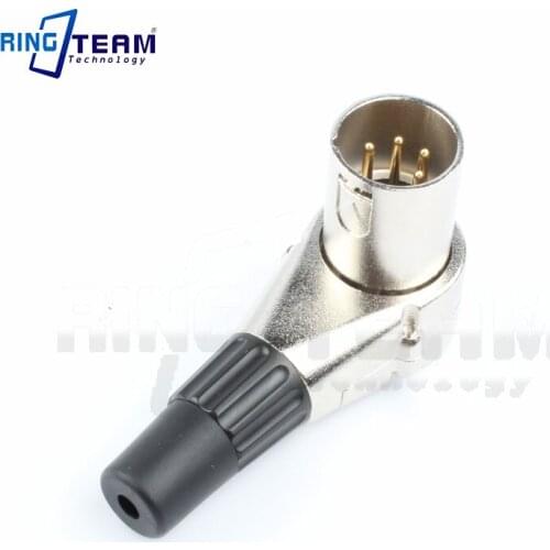 100PCS Hardware Parts 4 Pins Cannon Socket Male Elbow Microphone XLR Audio Connector 4P Contacts