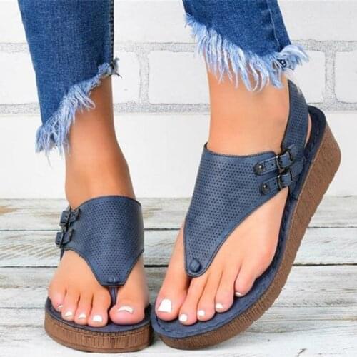 Women Sandals 2021 Shoes Woman Platform Buckle Ladies Beach Dress Party Sandals Ladies Plus Size Wedge Heel Female Shoes Soulier